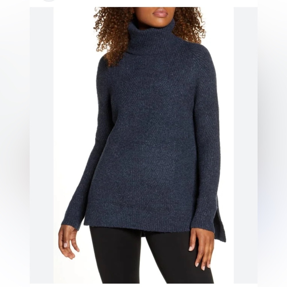 Sweaty Betty Wool Turtleneck Cotton Black Sweater sz S